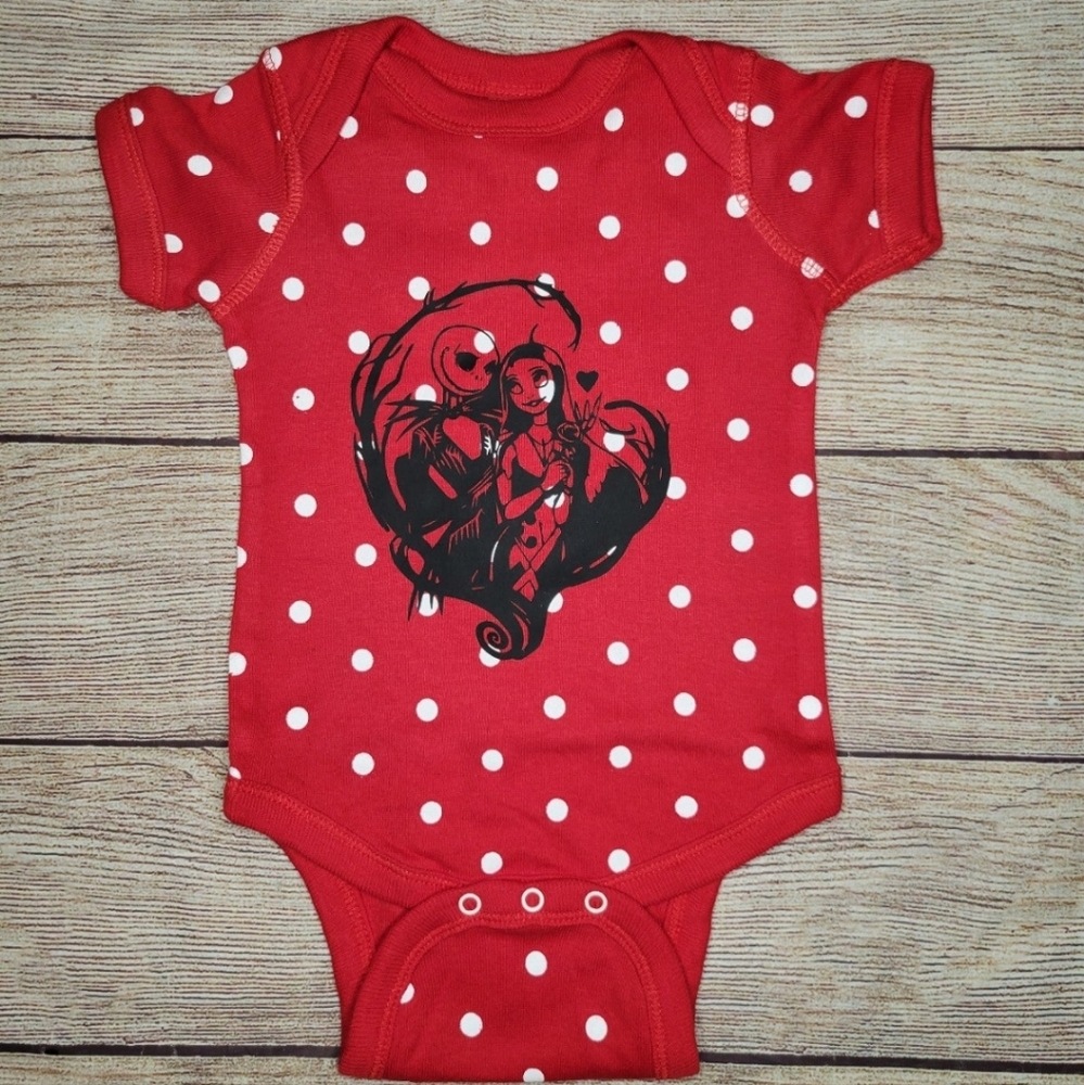 Nightmare before christmas Jack and sally baby onesie